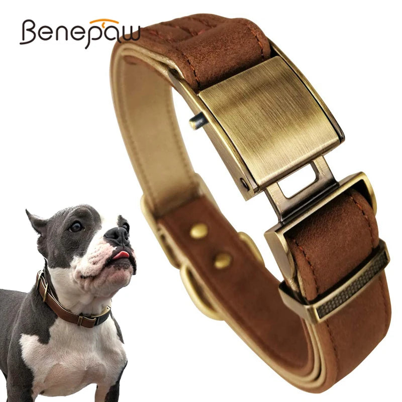 Genuine Crafted Leather Dog Collar