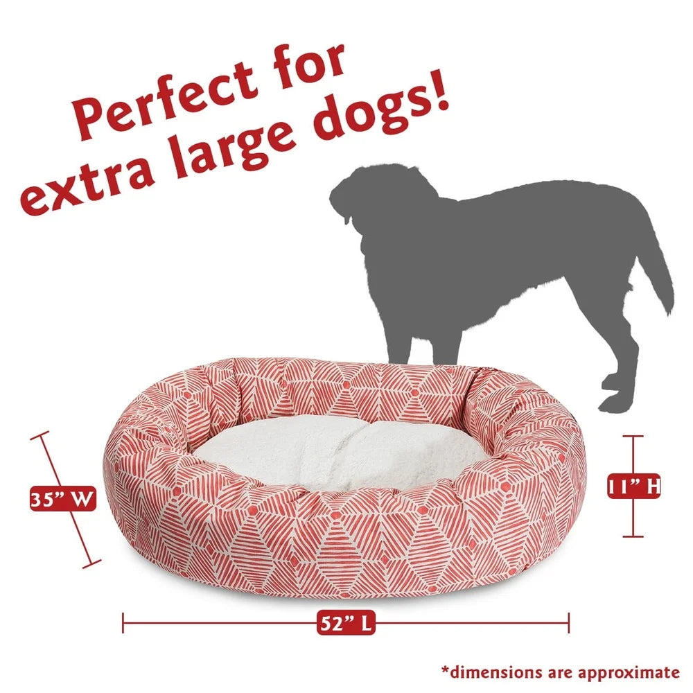 Extra Large Plush Cozy Round Dog Bed
