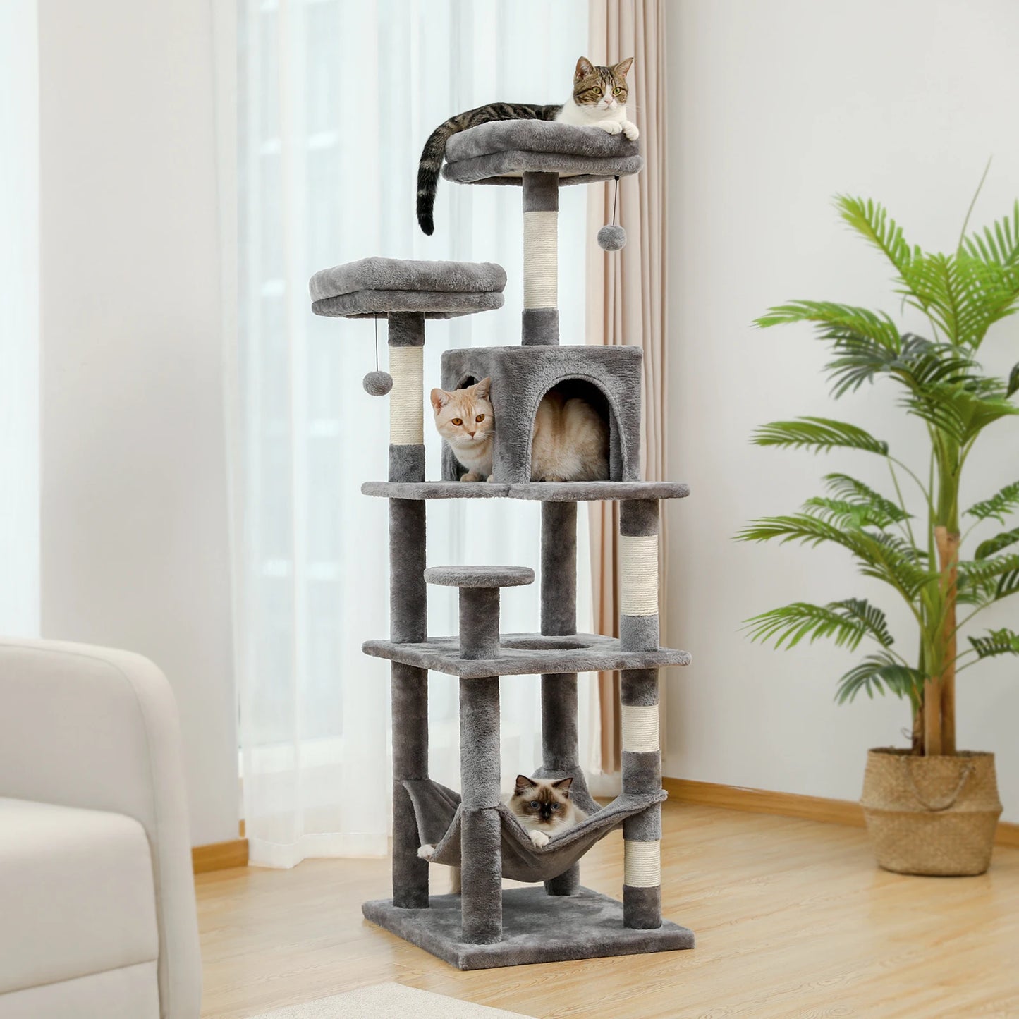 Plush Cat Tower for Indoor