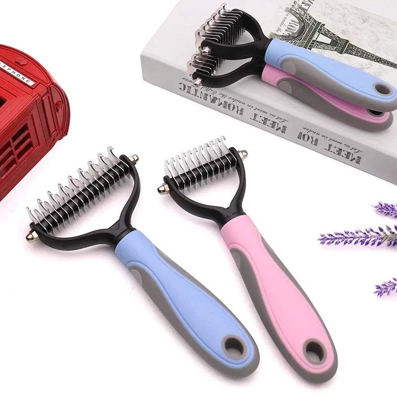 Grooming, Knot Cutter and Shedding Double Sided Hair Removal Brush/Comb