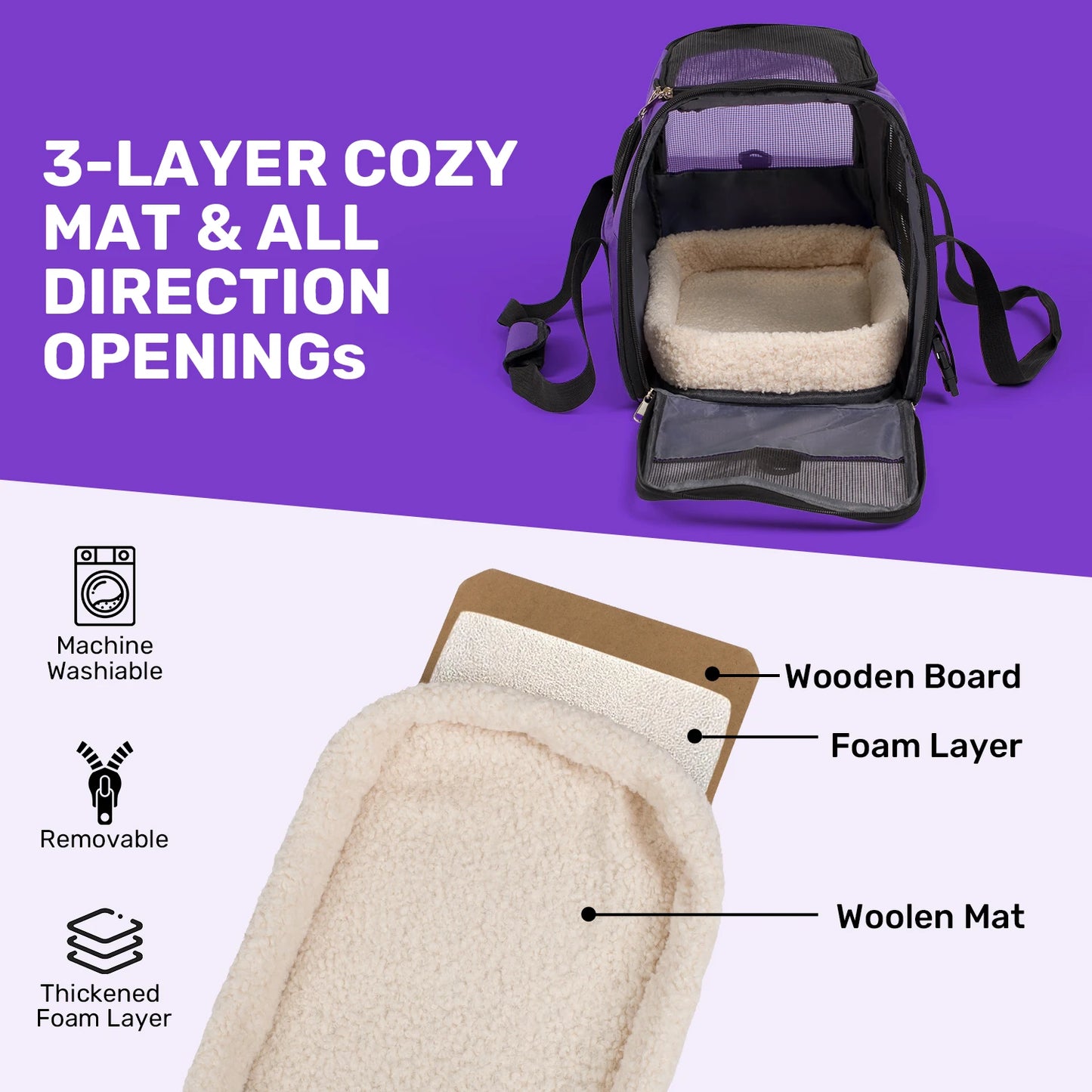 Pet Carrier for up to 15Lbs Cat & Dog  / Airline Approved