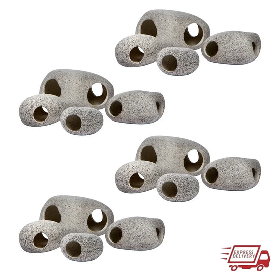 Set of 16 Fish Reptiles Natural Color Hiding Places for Aquarium