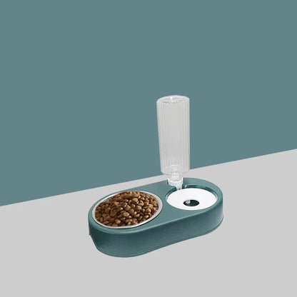 Double Automatic Food and Drinking Basin with Anti-overturning