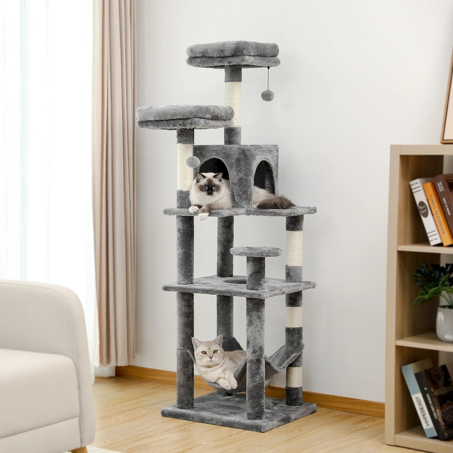 Plush Cat Tower for Indoor