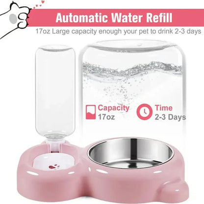 BPA-Free Pet Water Dispenser Double Bowl Set for Cats & Dogs