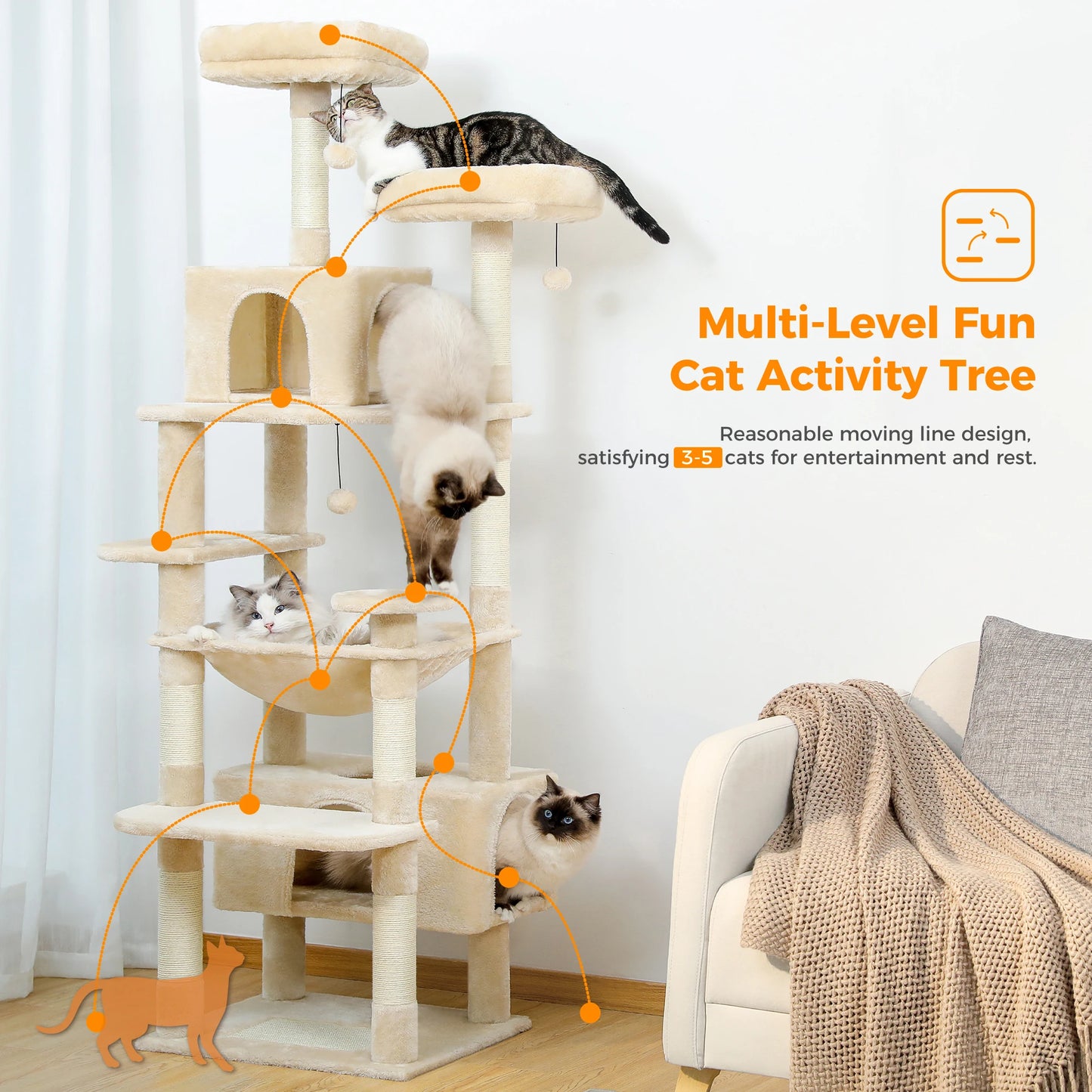 Large Cat Tree and Tower for Indoor Cats