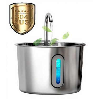 75oz Stainless Steel Automatic Water Fountain with Filters Silent Pump for Cat Drinking