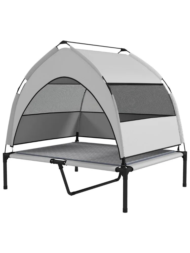 Elevated Dog Bed with Removable Canopy for Outside