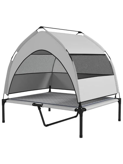 Elevated Dog Bed with Removable Canopy for Outside
