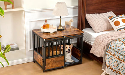 32 Inch Dog Crate Furniture with Cushion for Large Medium Dogs