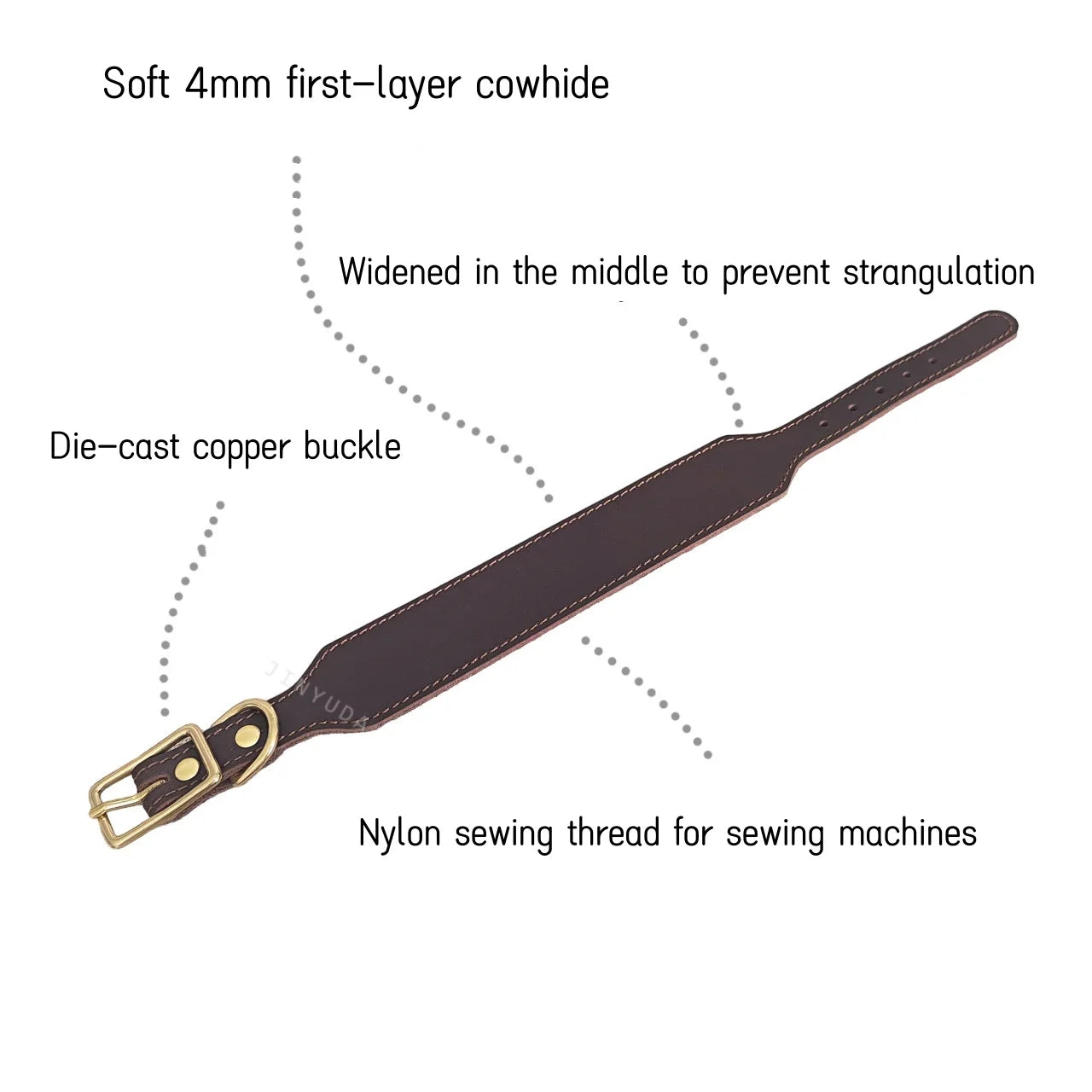 Extra Wide Tapered Dog Collar for Long Neck