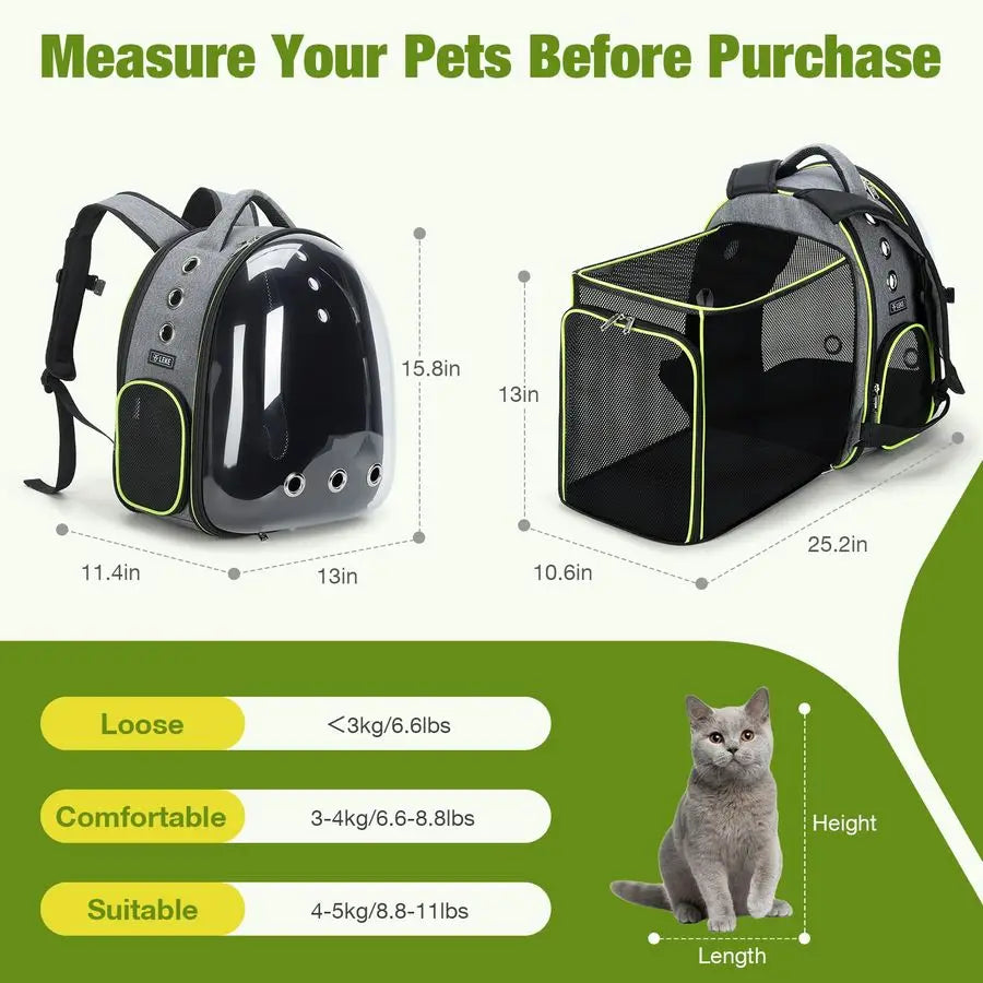 Expandable Large Space Cat Backpack