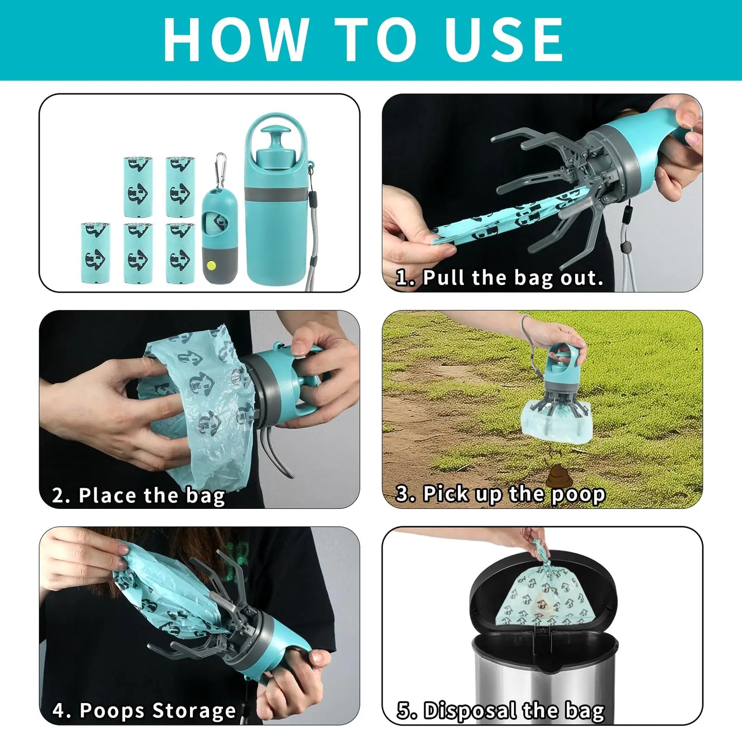 Lightweight Claw Poop Picker