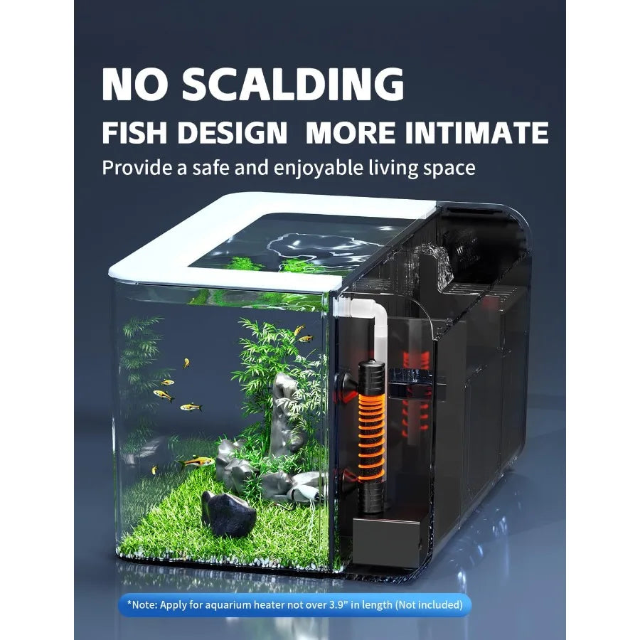 2.5 Gallon Fish Tank Small Aquarium Starter Kit with Hidden Filtration 3 Color Light Self Cleaning Nano Tank for Betta Shrimp G