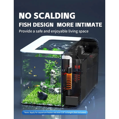 2.5 Gallon Fish Tank Small Aquarium Starter Kit with Hidden Filtration 3 Color Light Self Cleaning Nano Tank for Betta Shrimp G