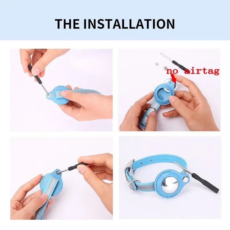 Leather Pet Collars For Apple Air-Tag