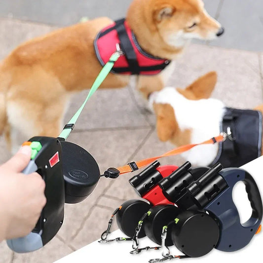 Double Head Automatic Dog Leash