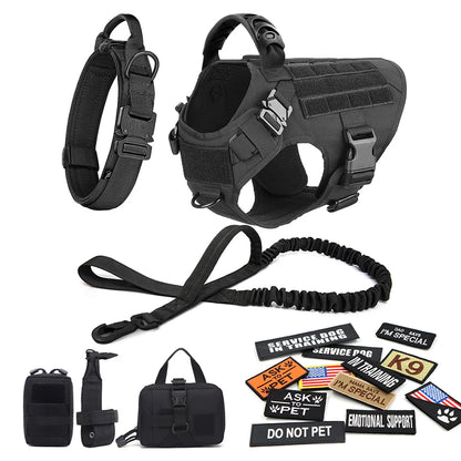 Military Style Large Dog Harness Collar
