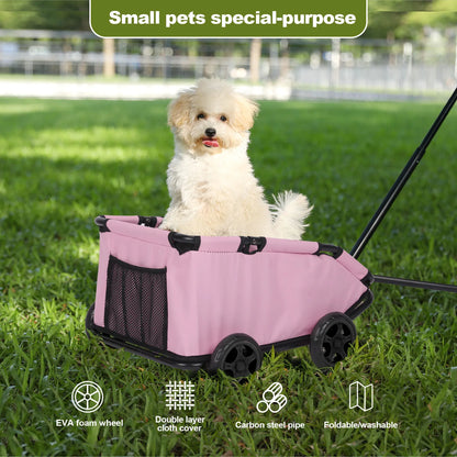 Lightweight Folding Dog Stroller with 4 Wheels