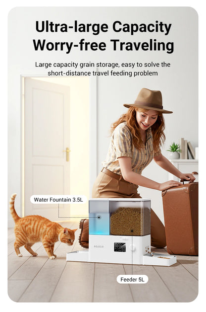 2 in 1 Automatic Pet Feeder Gravity Water Fountain