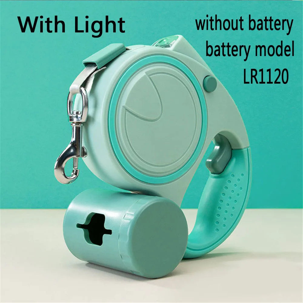 Dog Leash with LED Lights and Poop Bag