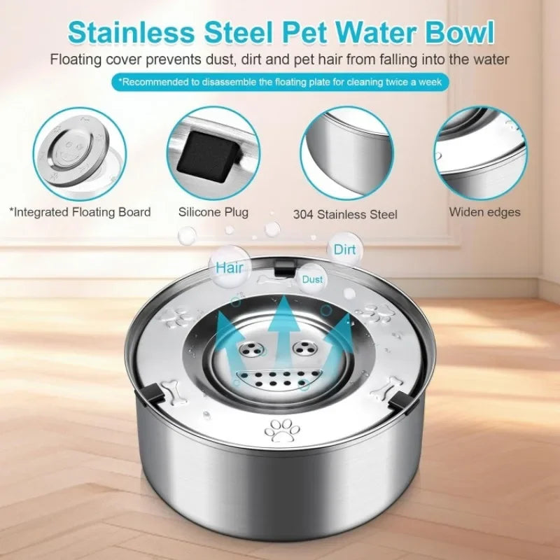 Stainless Steel Anti-Splash Dog Water Dispenser