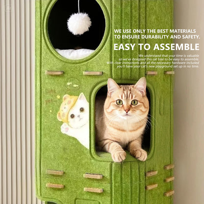 Three-Story/Two-Story Felt Cat Caves