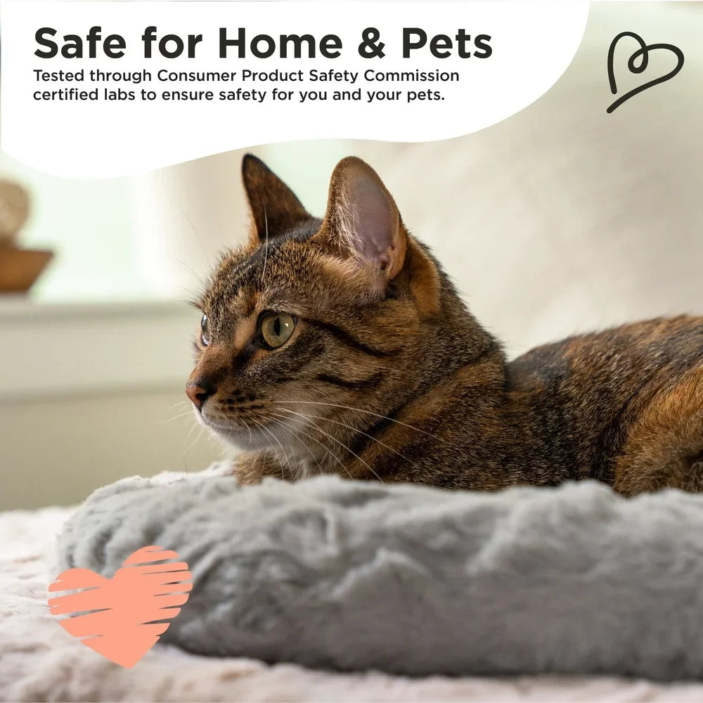 Faux Fur Self Warming Cat Bed