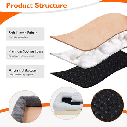 L  XL 2XL 3XL Super Soft Orthopedic Foam Pet Bed