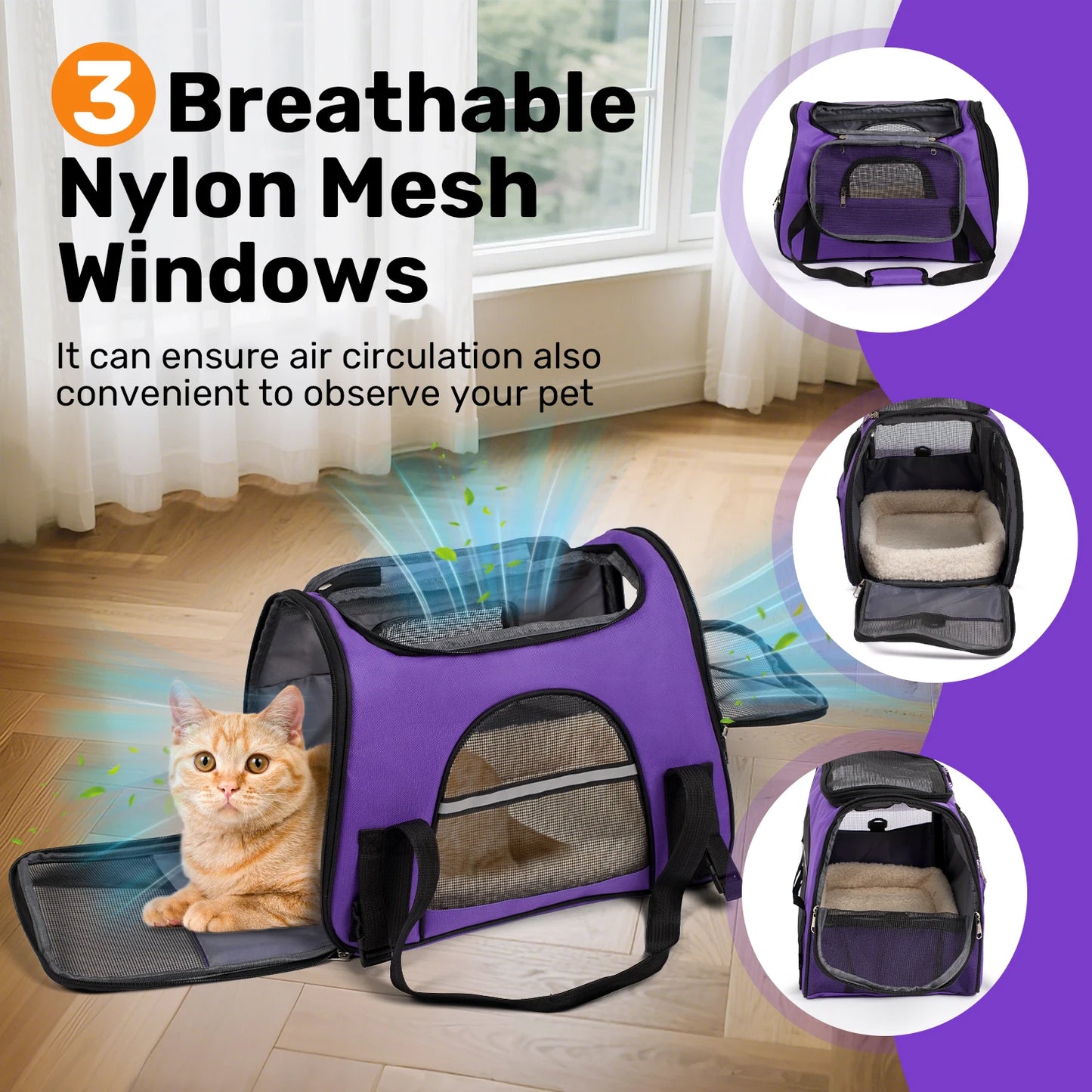 Pet Carrier for up to 15Lbs Cat & Dog  / Airline Approved