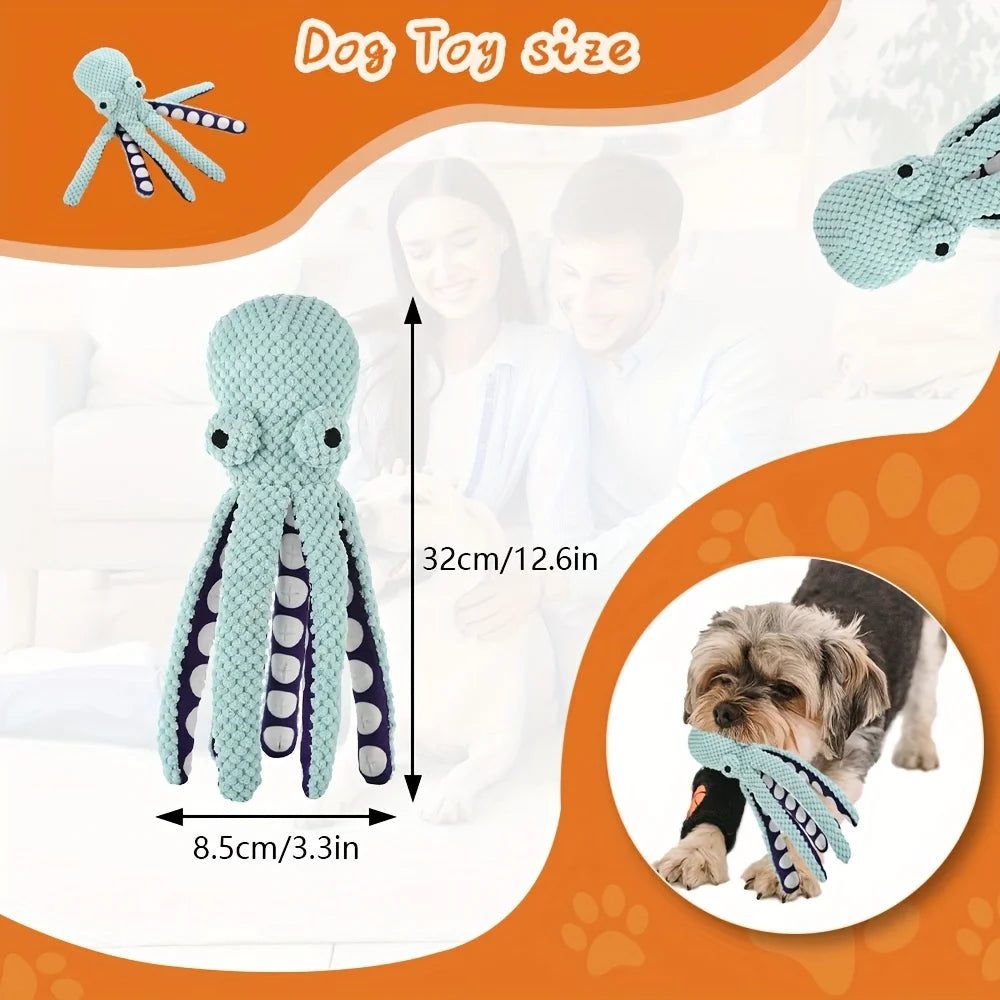 Octopus Shape Plush Dog Toy