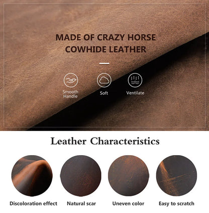 Luxury Genuine Leather "Crazy Horse" Dog Collar with Air-Tag