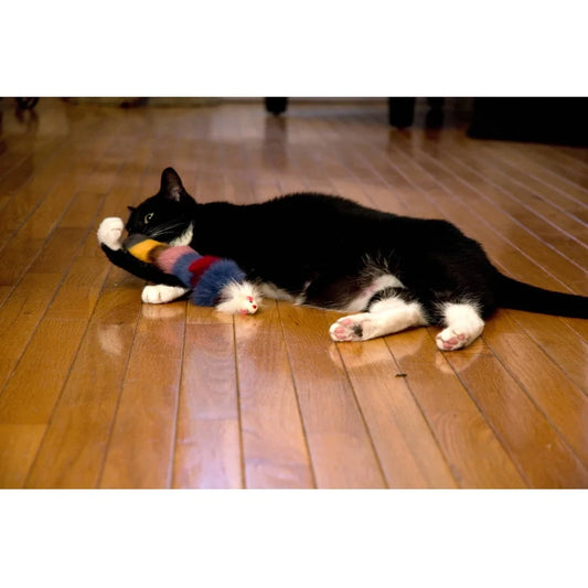 Multi-Colored Fur Weasel Toy for Cats/Kittens