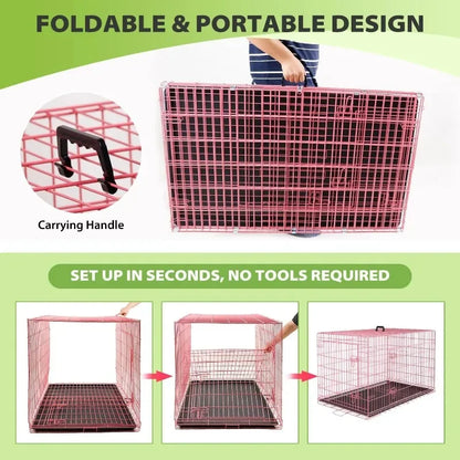 48 inch Foldable Metal Dog Crate
