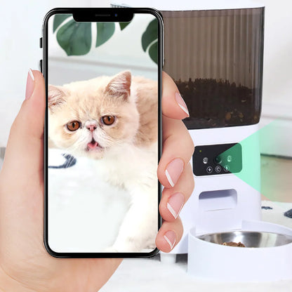 Smart Automatic Cat Feeder with Camera and Voice Recorder