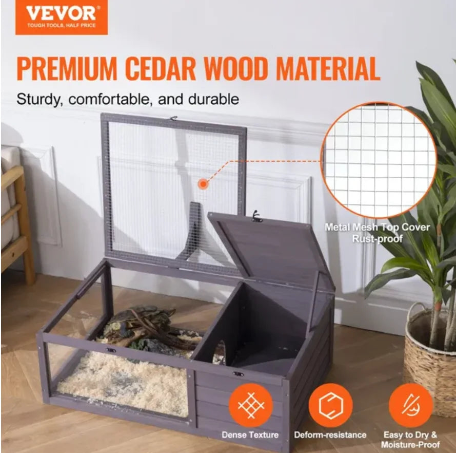 Wooden Tortoise Habitat House