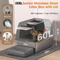 XXXL Stainless Steel Litter Box with Lid