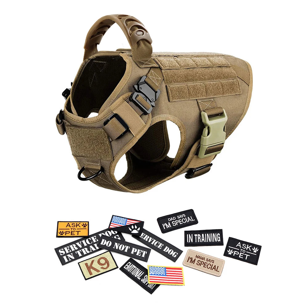 Military Style Large Dog Harness Collar