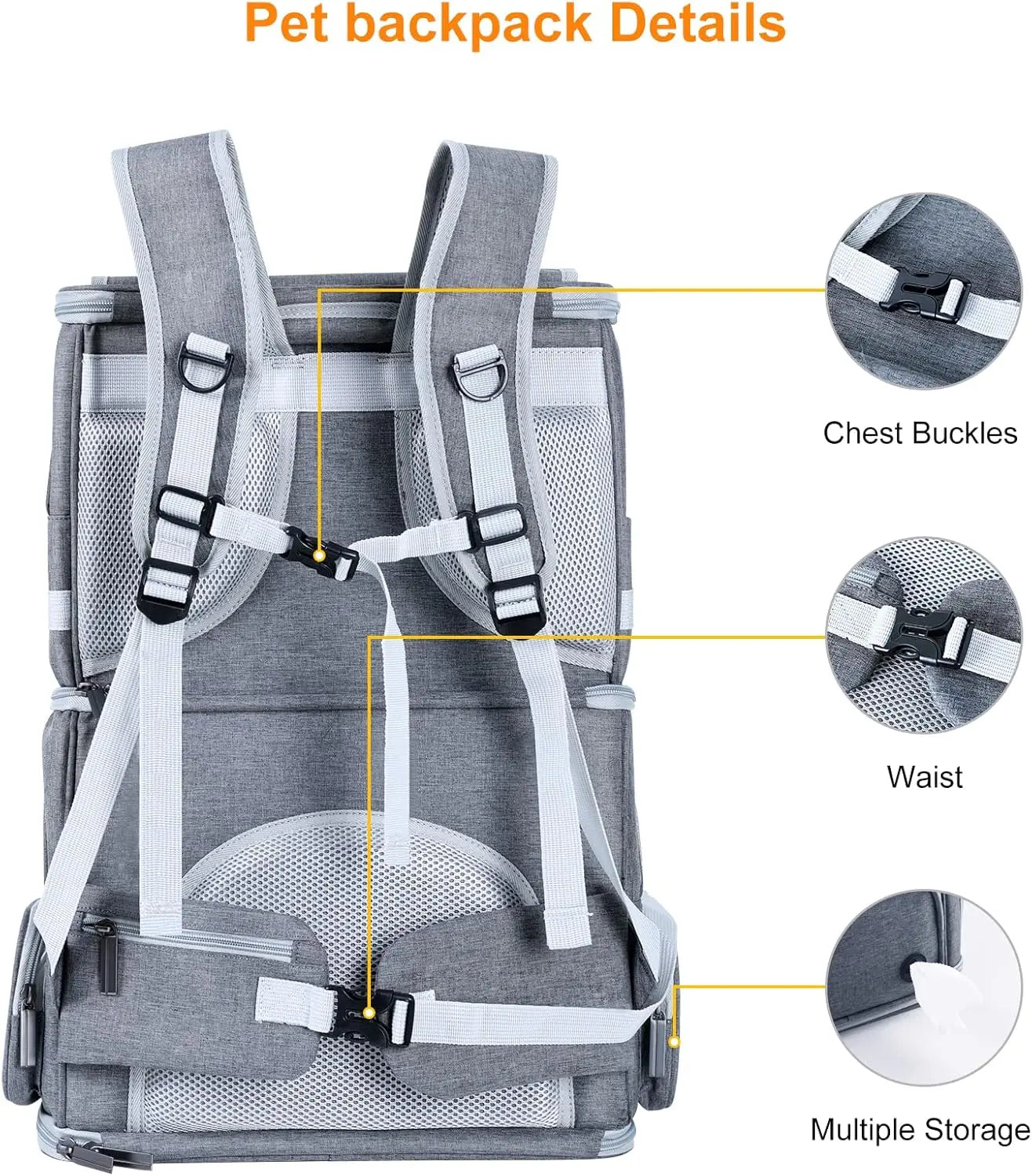 Double Pet Backpack/Carrier for Two Cats or Medium Dogs