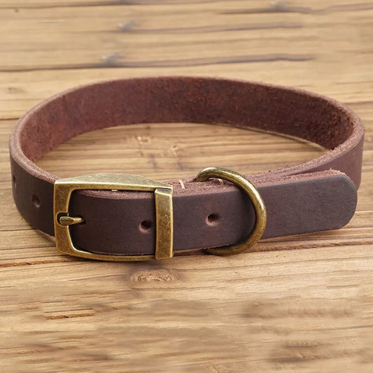 Classic Genuine Leather Dog Collar