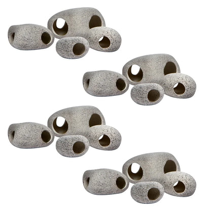 Set of 16 Fish Reptiles Natural Color Hiding Places for Aquarium