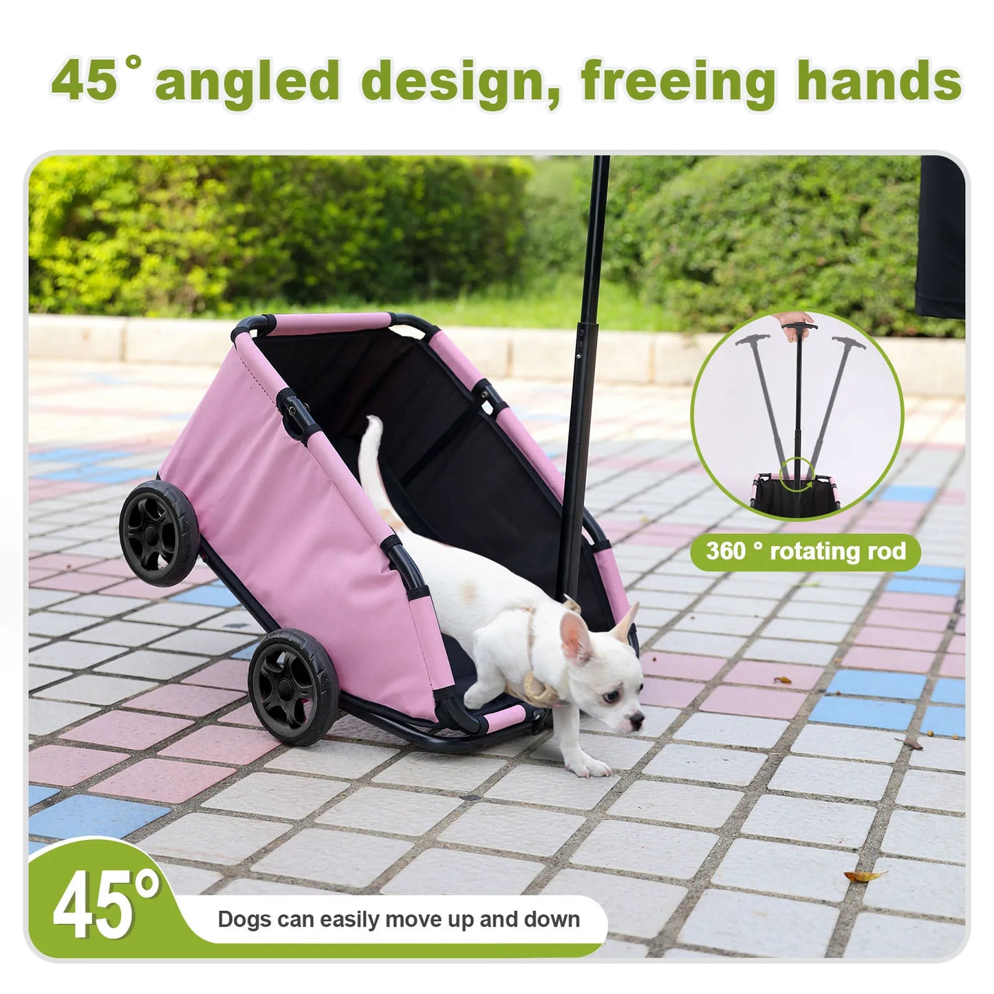 Lightweight Folding Dog Stroller with 4 Wheels